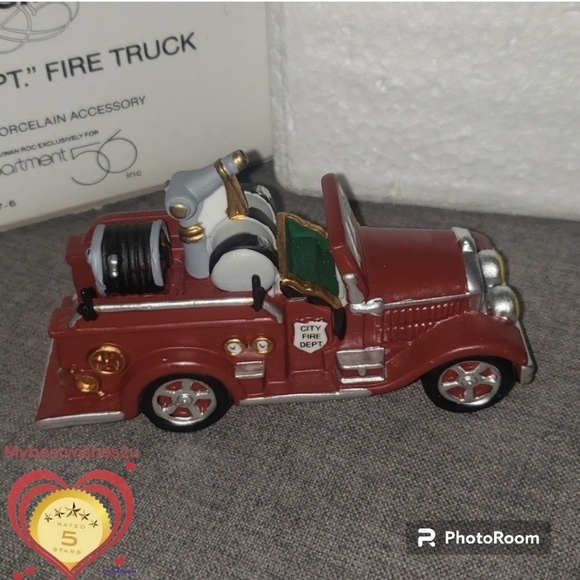 Heritage Village Collection City Fire Dept 56 Fire Truck handpainted porcelin - Picture 4 of 16